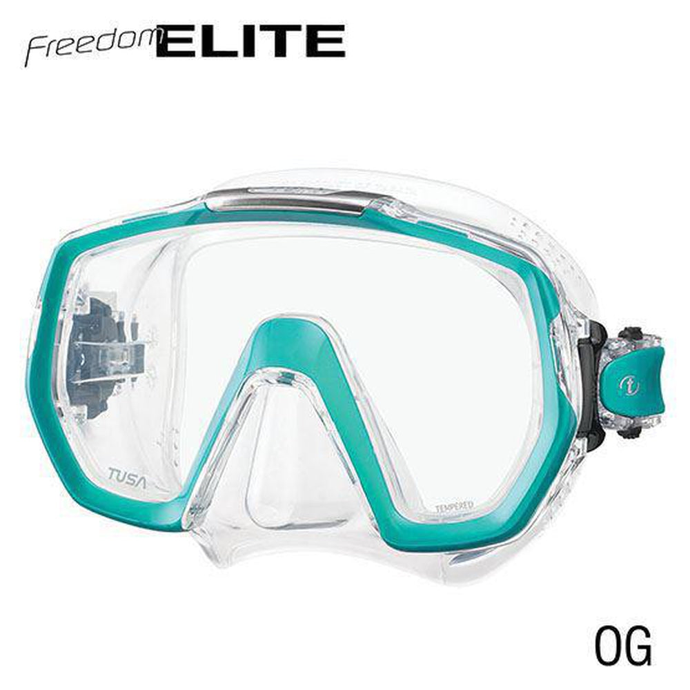 Tusa Freedom Elite Single Lens Scuba Diving Mask-Ocean Green