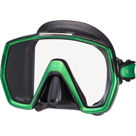 Tusa Freedom HD Single Lens Scuba Diving Mask-Black/Energy Green