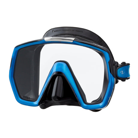 Tusa Freedom HD Single Lens Scuba Diving Mask-Black/Fish Tail Blue