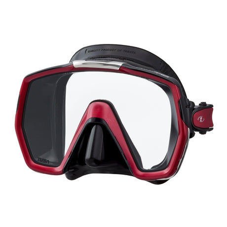Tusa Freedom HD Single Lens Scuba Diving Mask-Black/Metallic Red