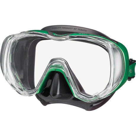Tusa Freedom Tri-Quest Single Lens Scuba Diving Mask-Black/Energy Green