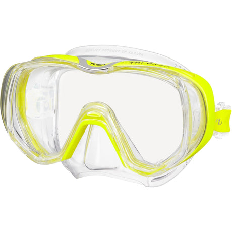 Tusa Freedom Tri-Quest Single Lens Scuba Diving Mask-Flash Yellow