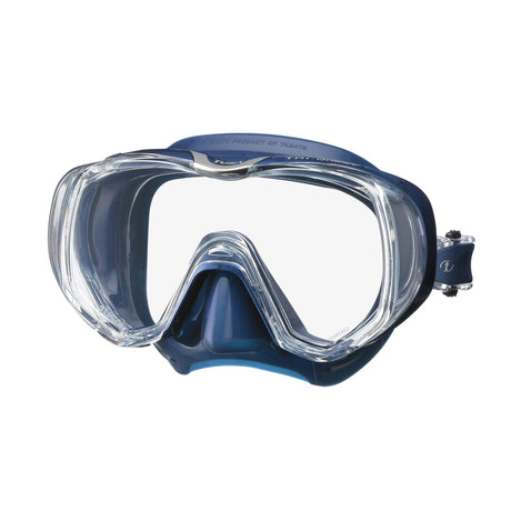 Tusa Freedom Tri-Quest Single Lens Scuba Diving Mask-Indigo Skirt/Indigo Frame