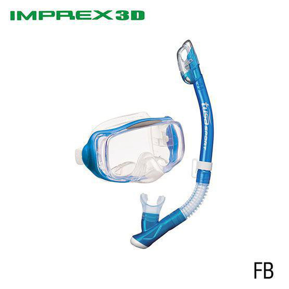 Tusa Imprex 3D Dive Mask and Snorkel Combo (UM-33/USP-250)-Fish Tail Blue