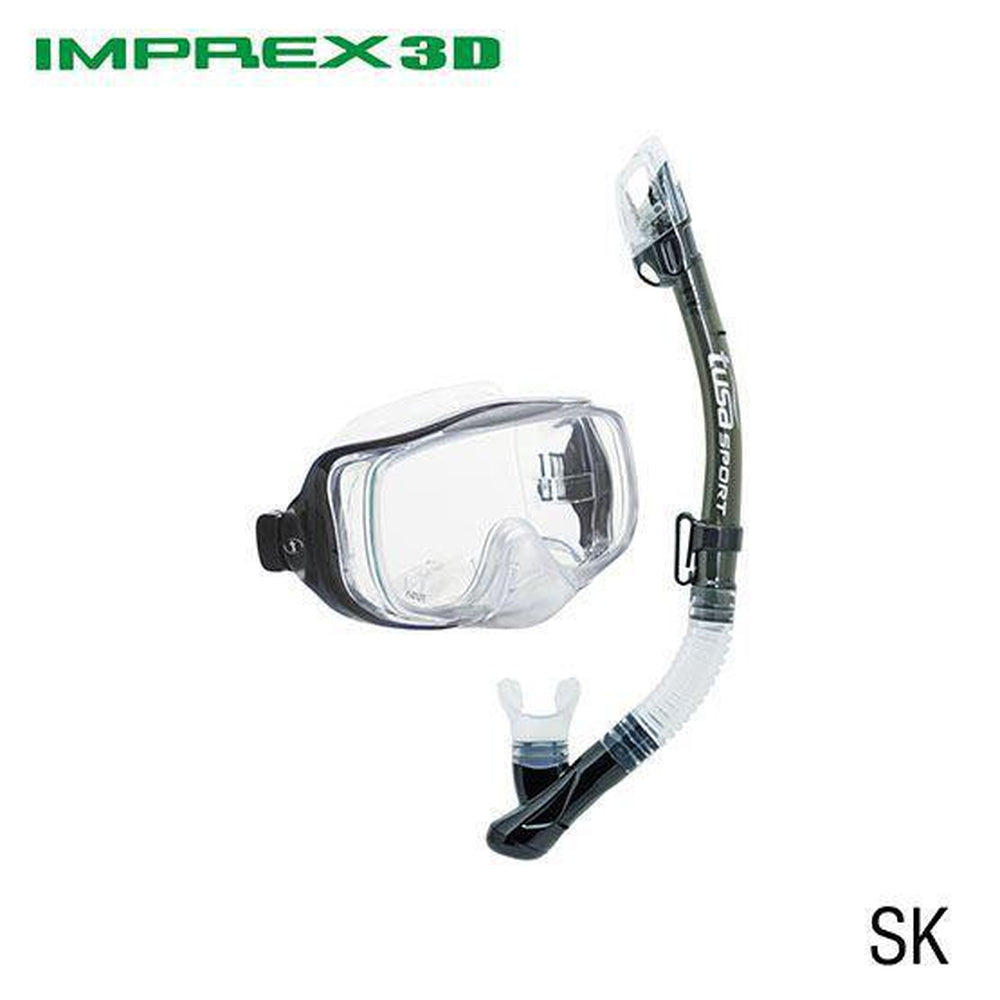 Tusa Imprex 3D Dive Mask and Snorkel Combo (UM-33/USP-250)-Smoke