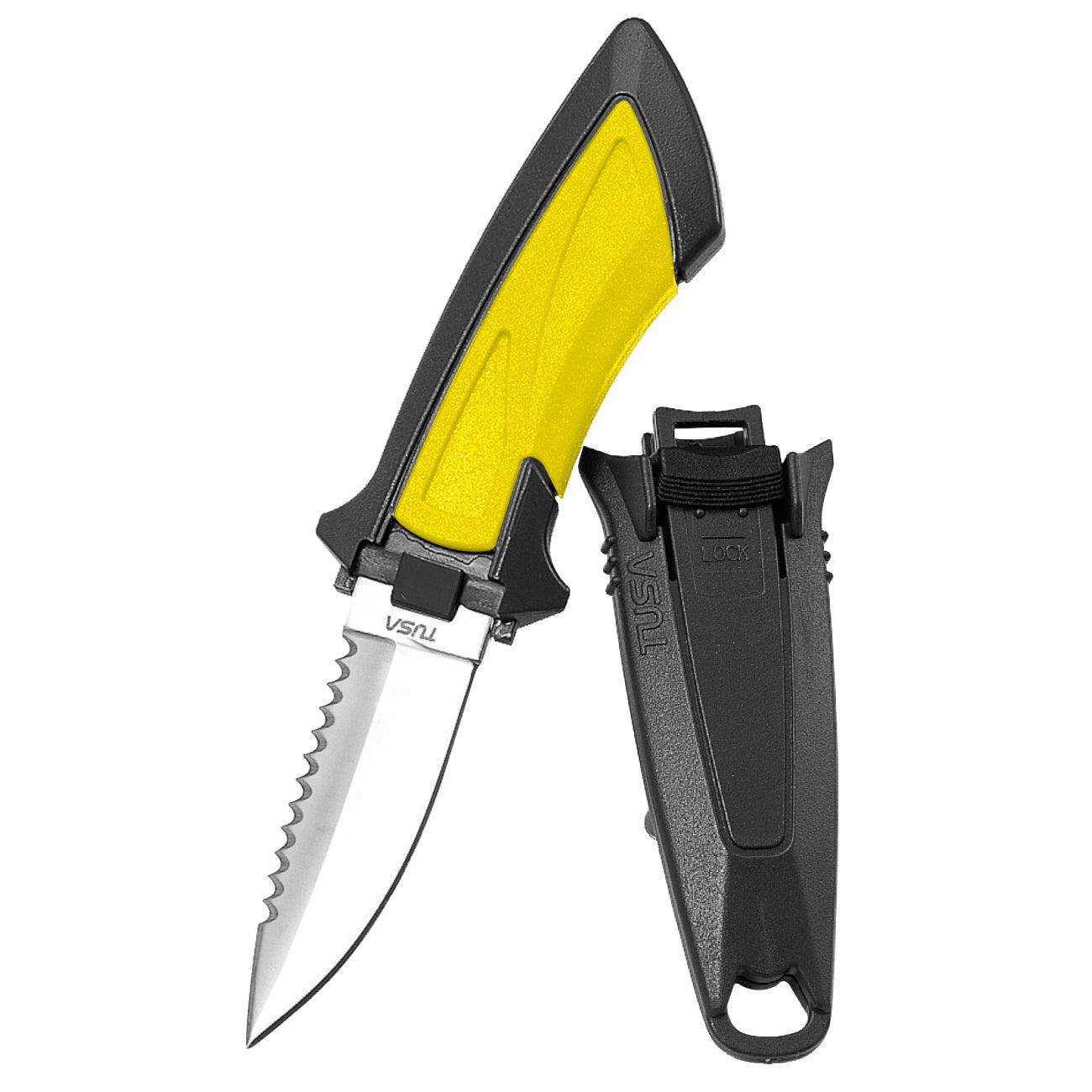 Tusa Lightweight Mini Point Tip Knife-Flash Yellow