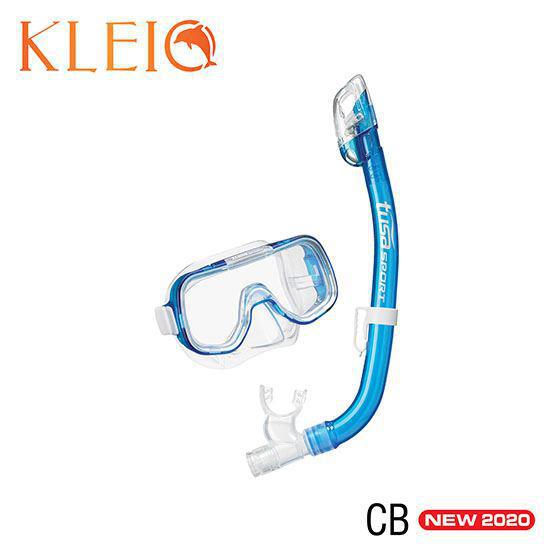 Tusa Mini-Kleio Junior Dive Mask and Snorkel Combo (UM2000/USP220)-Clear Blue