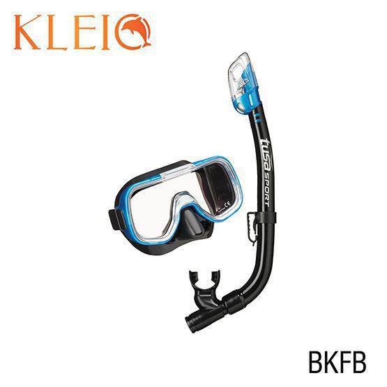 Tusa Mini-Kleio Junior Dive Mask and Snorkel Combo (UM2000/USP220)-Fishtail Blue/Black
