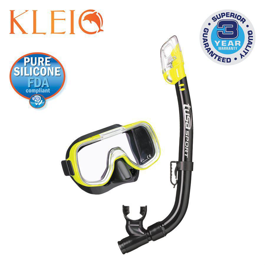 Tusa Mini-Kleio Junior Dive Mask and Snorkel Combo (UM2000/USP220)-Flash Yellow/Black