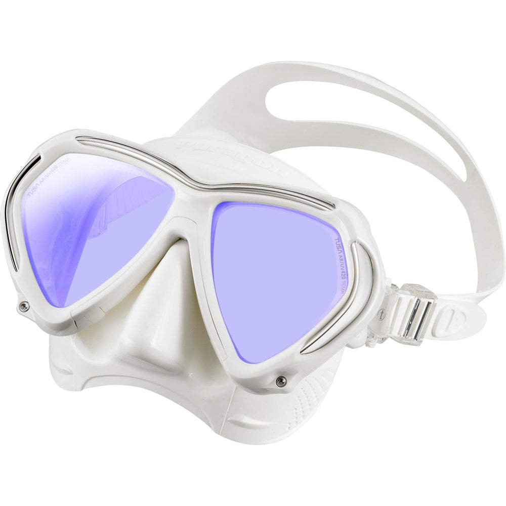 Tusa Paragon Dual Lens Scuba Diving Mask-White Skirt/White Frame
