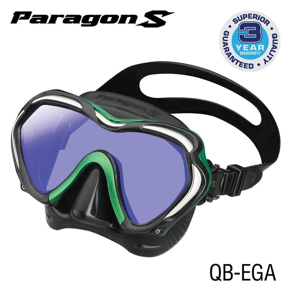 Tusa Paragon S Single Lens Scuba Diving Mask-Energy Green