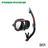 Tusa Powerview Dry Dive Mask and Snorkel Combo (UM-24/USP-250)-Red/Black Silicone