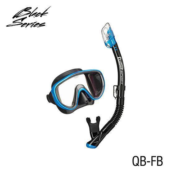 Tusa Serene Mirrored Dive Mask and Snorkel Combo (M16/SP250)-Fish Tail Blue/Black