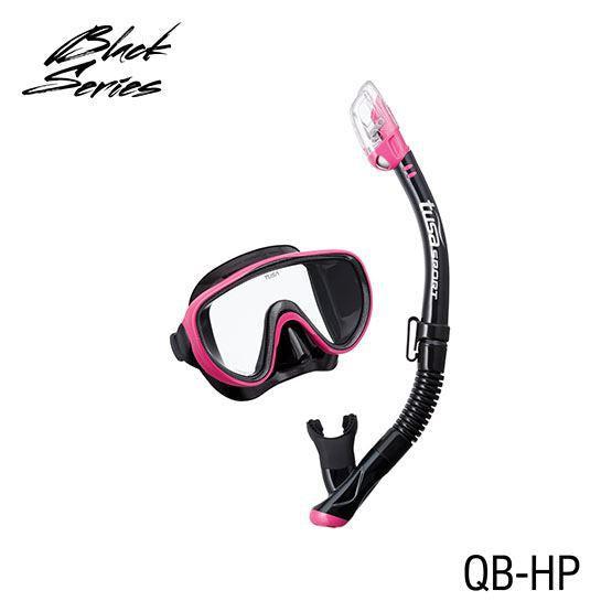 Tusa Serene Mirrored Dive Mask and Snorkel Combo (M16/SP250)-Hot Pink/Black
