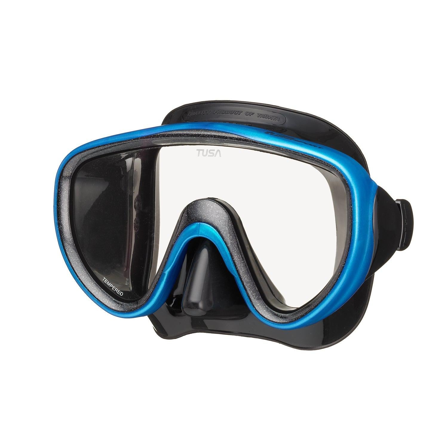Tusa Serene Single Lens Snorkeling Mask-Black/Fishtail Blue