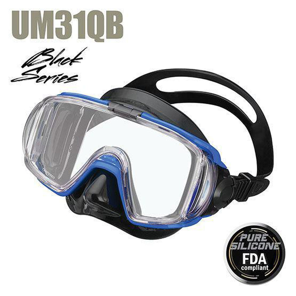 Tusa Sport Visio Tri-Ex Scuba Diving Mask-Black/Metallic Blue