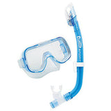 TUSA Sport Youth Mini-Kleio Dry Mask and Snorkel Combo, Age 6-12, Clear Blue-
