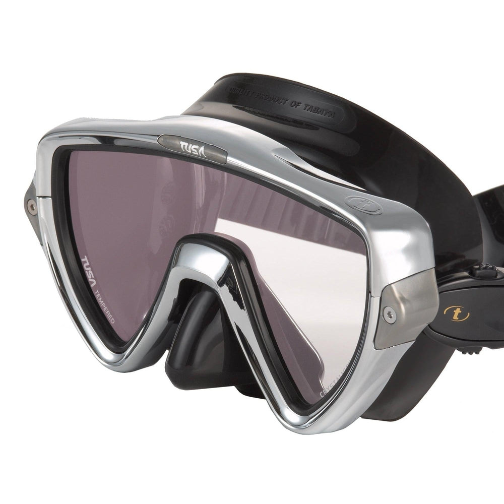 Tusa Visio Pro Single Lens Scuba Diving Mask-Chrome