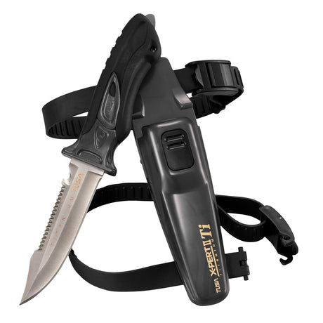 Tusa X-Pert II Titanium with Line Cutter and Serrated Edge-Silver