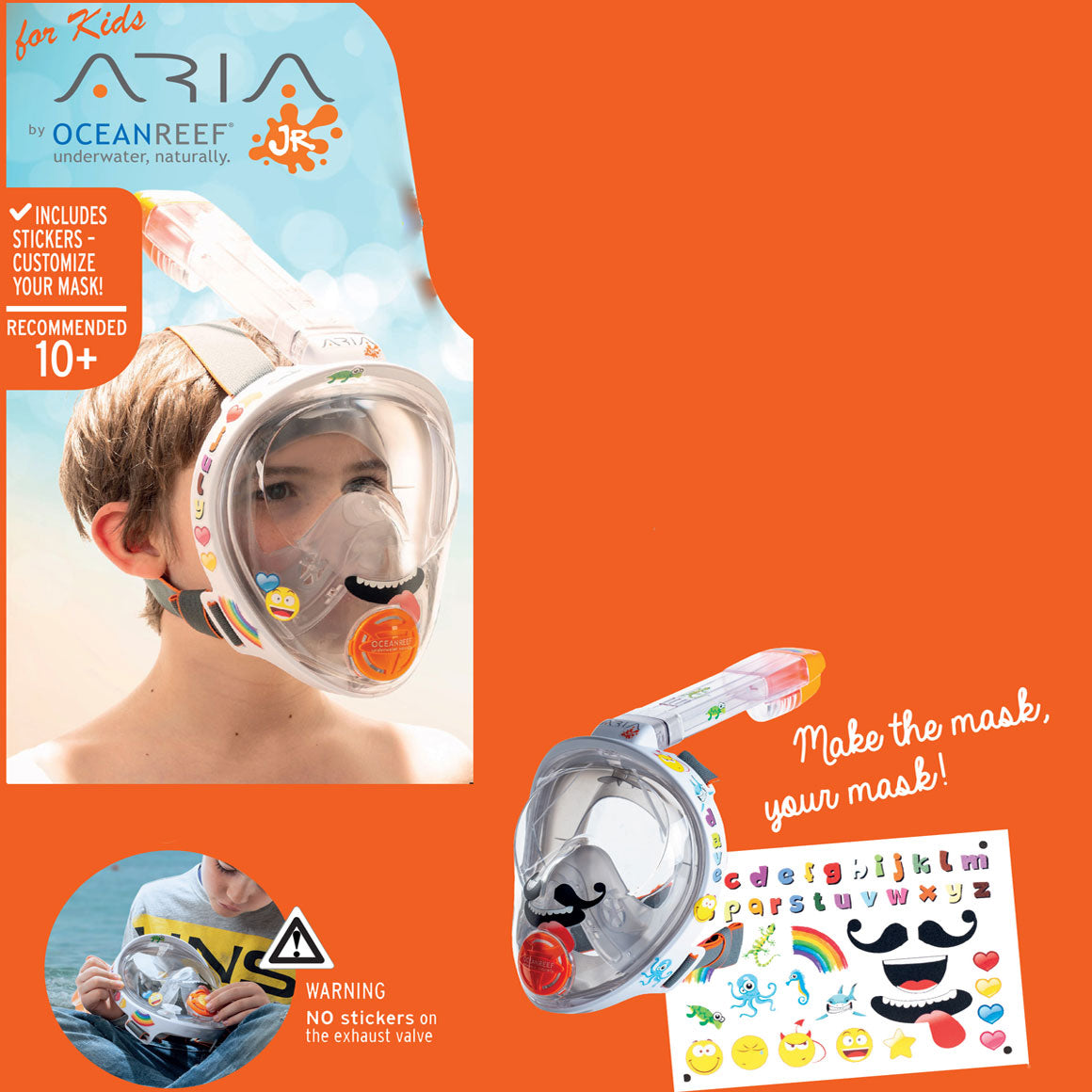 Used Ocean Reef Aria Jr – Full Face Snorkeling Mask-
