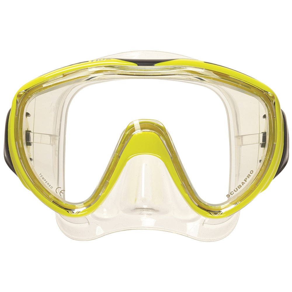 Used Scubapro Flux Dive Mask-Yellow/Clear Skirt