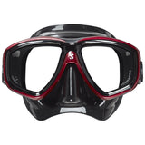 Used ScubaPro Flux Twin Dive Mask-Metallic Red (Black Skirt)