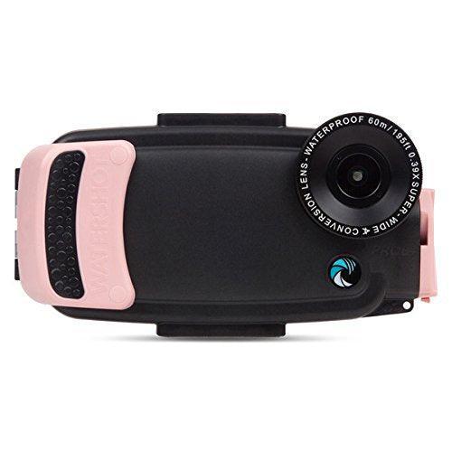Watershot PRO Underwater Smart Phone Camera Housing Kit for iPhone 6/6s Plus (Flat & Wide angle lens)-Black Precious Coral